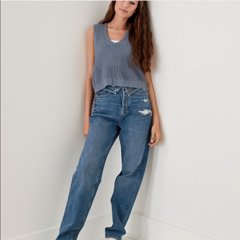 Medium American Eagle Sweater Tan Top